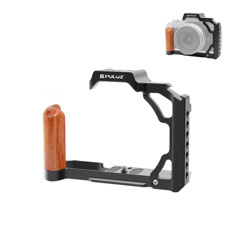 For Nikon ZFC PULUZ Wood Handle Metal Camera Cage Stabilizer Rig(Black) - Camera Cage by PULUZ | Online Shopping South Africa | PMC Jewellery