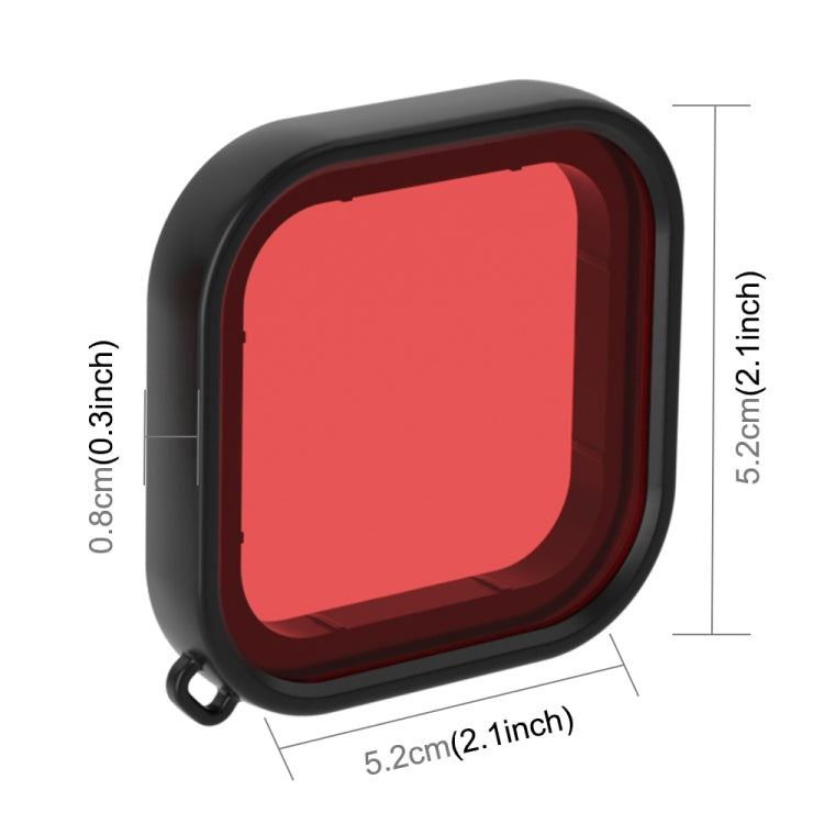 PULUZ Square Housing Diving Color Lens Filter for GoPro HERO8 Black(Red) - Lens Filter by PULUZ | Online Shopping South Africa | PMC Jewellery | Buy Now Pay Later Mobicred