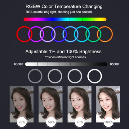 PULUZ 11.8 inch 30cm RGB Dimmable LED Ring Vlogging Selfie Photography Video Lights with Cold Shoe Tripod Ball Head & Phone Clamp (Black)(AU Plug) - Ring Light by PULUZ | Online Shopping South Africa | PMC Jewellery | Buy Now Pay Later Mobicred