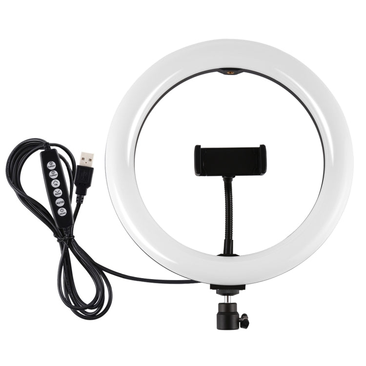 PULUZ 10.2 inch 26cm USB 10 Modes 8 Colors RGBW Dimmable LED Ring Vlogging Photography Video Lights with Tripod Ball Head & Phone Clamp(Black) - Ring Light by PULUZ | Online Shopping South Africa | PMC Jewellery | Buy Now Pay Later Mobicred