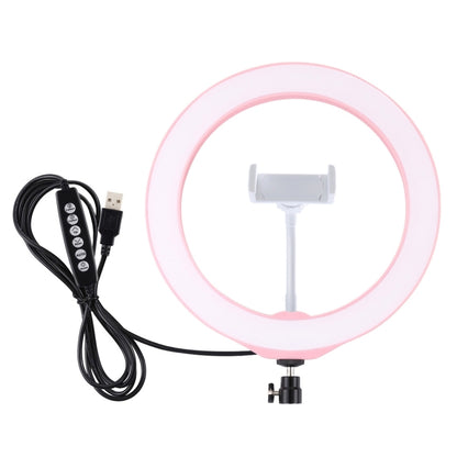 PULUZ 10.2 inch 26cm USB 10 Modes 8 Colors RGBW Dimmable LED Ring Vlogging Photography Video Lights with Cold Shoe Tripod Ball Head & Phone Clamp(Pink) - Ring Light by PULUZ | Online Shopping South Africa | PMC Jewellery | Buy Now Pay Later Mobicred