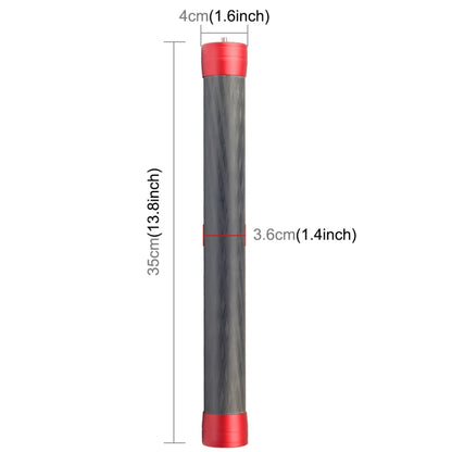 PULUZ Carbon Fiber Extension Monopod Pole Rod Extendable Stick for DJI / MOZA / Feiyu V2 / Zhiyun G5 / SPG Gimbal, Length: 35cm(Red) - Others by PMC Jewellery | Online Shopping South Africa | PMC Jewellery | Buy Now Pay Later Mobicred