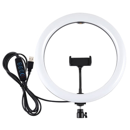 PULUZ 11.8 inch 30cm USB 3 Modes Dimmable Dual Color Temperature LED Curved Diffuse Light Ring Vlogging Selfie Photography Video Lights with Phone Clamp(Black) - Ring Light by PULUZ | Online Shopping South Africa | PMC Jewellery | Buy Now Pay Later Mobicred