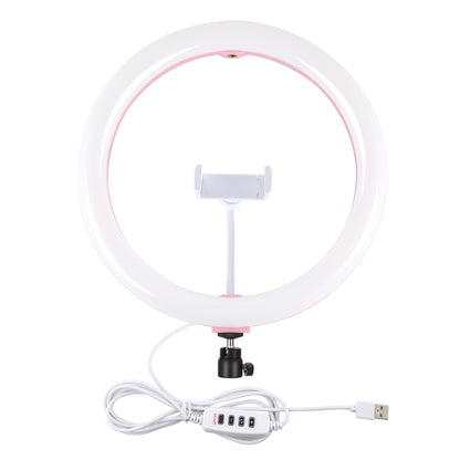 PULUZ 11.8 inch 30cm USB 3 Modes Dimmable Dual Color Temperature LED Curved Diffuse Light Ring Vlogging Selfie Photography Video Lights with Phone Clamp(Pink) - Ring Light by PULUZ | Online Shopping South Africa | PMC Jewellery | Buy Now Pay Later Mobicred