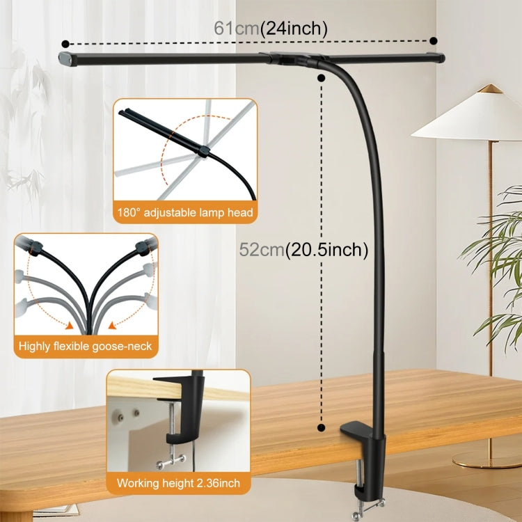 PULUZ Gooseneck Tube LED Fill Light Double Head Clip Desk Lamp (Black) - Selfie Light by PULUZ | Online Shopping South Africa | PMC Jewellery | Buy Now Pay Later Mobicred