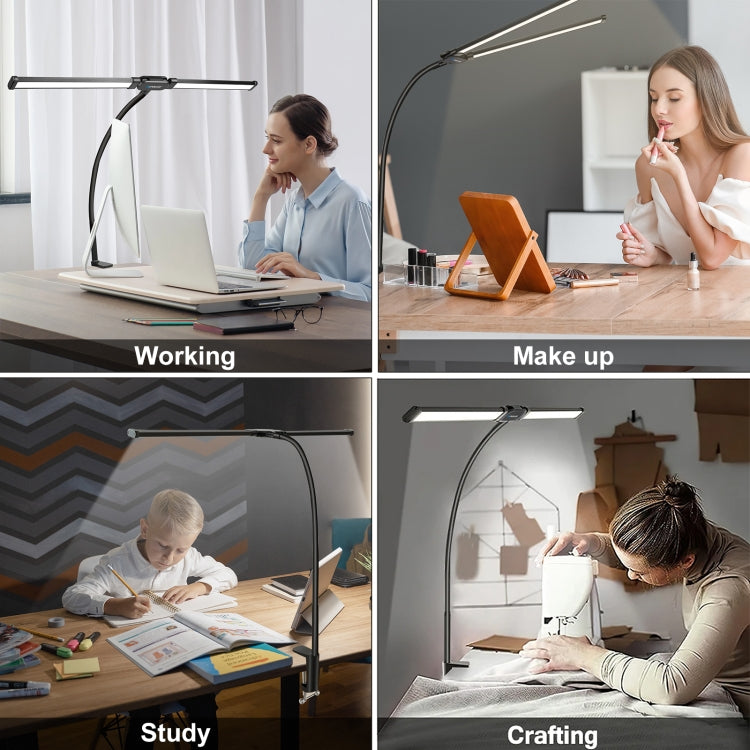 PULUZ Gooseneck Tube LED Fill Light Double Head Clip Desk Lamp (Black) - Selfie Light by PULUZ | Online Shopping South Africa | PMC Jewellery | Buy Now Pay Later Mobicred