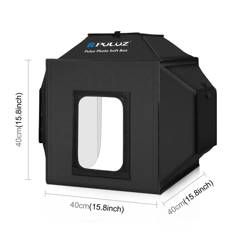 PULUZ 40cm Folding 72W 5500K Studio Shooting Tent Soft Box Photography Lighting Kit with 4 Colors (Black, Orange, White, Green) Backdrops(AU Plug) -  by PULUZ | Online Shopping South Africa | PMC Jewellery