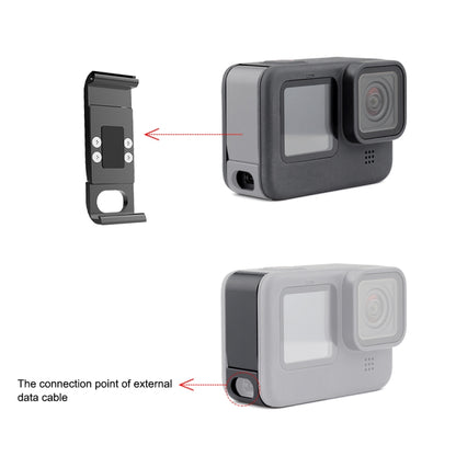 PULUZ Metal Battery Side Interface Cover for GoPro HERO12 Black /11 Black /10 Black /9 Black(Black) - Skeleton Housing by PULUZ | Online Shopping South Africa | PMC Jewellery | Buy Now Pay Later Mobicred