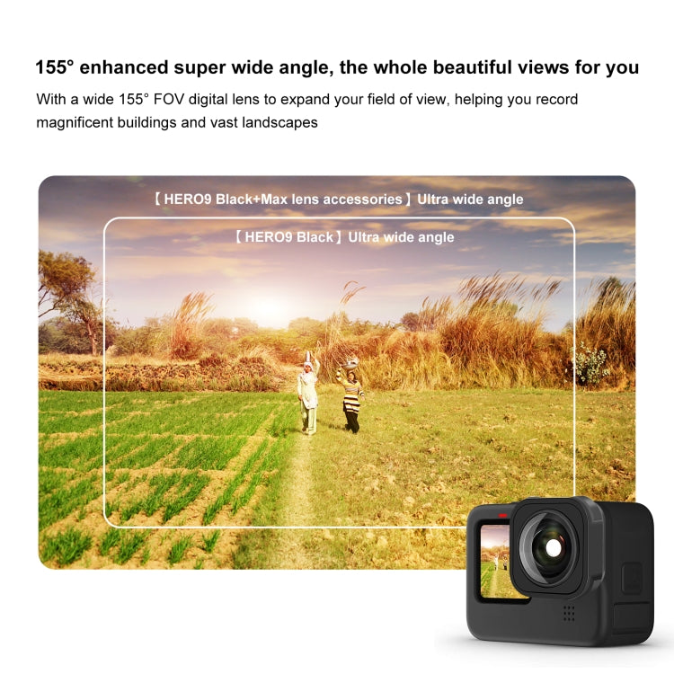 PULUZ Max Lens Mod Wide Angle Lens for GoPro Hero11 Black / HERO10 Black / HERO9 Black(Black) - Lens by PULUZ | Online Shopping South Africa | PMC Jewellery