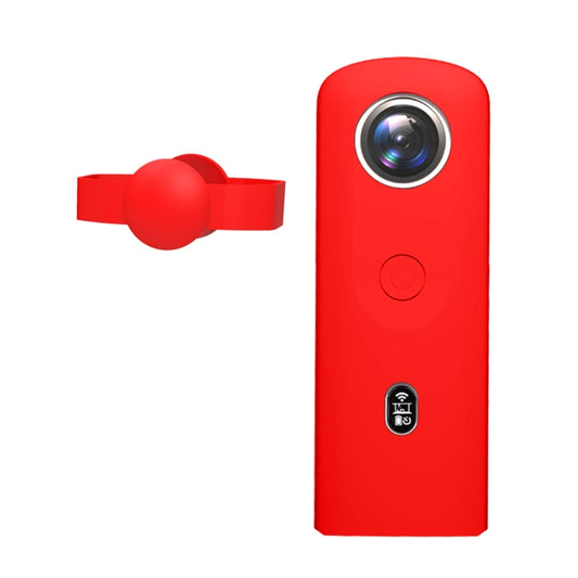 PULUZ Silicone Protective Case with Lens Cover for Ricoh Theta SC2 360 Panoramic Camera(Red) - Silicone Cases by PULUZ | Online Shopping South Africa | PMC Jewellery | Buy Now Pay Later Mobicred