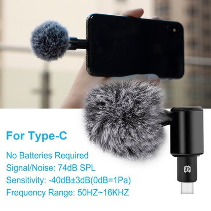 PULUZ USB-C / Type-C Jack Mobile Phone Omnidirectional Condenser Adjustable Microphone, Not for Samsung Series Phones(Black) - Microphone by PULUZ | Online Shopping South Africa | PMC Jewellery | Buy Now Pay Later Mobicred