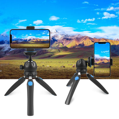 PULUZ Mini VLOG Live Stabilizer Stand Tripod with Phone Clamp for Smartphones (Blue) - Stand by PULUZ | Online Shopping South Africa | PMC Jewellery | Buy Now Pay Later Mobicred