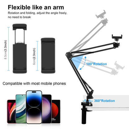 PULUZ Live Broadcast Desktop Articulating Arm Holder with Phone Clamp (Black) - Lazy Bracket by PULUZ | Online Shopping South Africa | PMC Jewellery