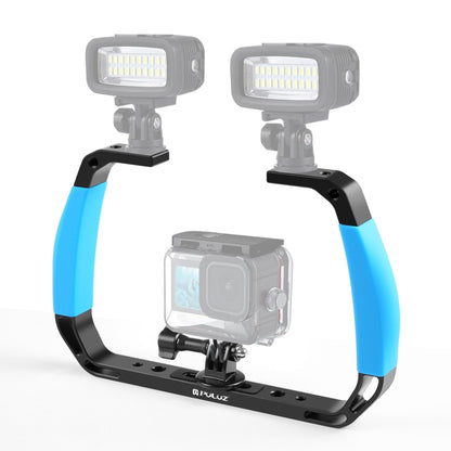 PULUZ Dual Silicone Handles Aluminium Alloy Underwater Diving Rig for GoPro, Other Action Cameras and  Smartphones (Blue) - Diving Accessories by PULUZ | Online Shopping South Africa | PMC Jewellery