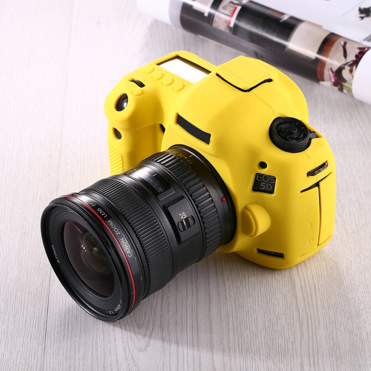 PULUZ Soft Silicone Protective Case for Canon EOS 5D Mark III / 5D3(Yellow) - Protective Case by PULUZ | Online Shopping South Africa | PMC Jewellery | Buy Now Pay Later Mobicred