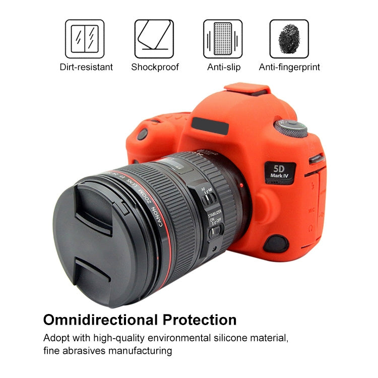 PULUZ Soft Silicone Protective Case for Canon EOS 5D Mark IV(Red) - Protective Case by PULUZ | Online Shopping South Africa | PMC Jewellery | Buy Now Pay Later Mobicred