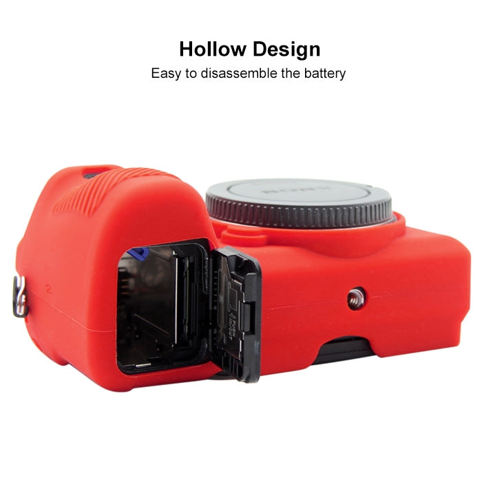 PULUZ Soft Silicone Protective Case for Sony ILCE-6500(Red) - Protective Case by PULUZ | Online Shopping South Africa | PMC Jewellery | Buy Now Pay Later Mobicred