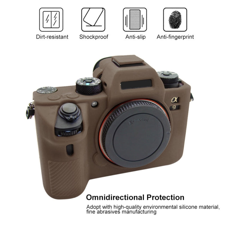 PULUZ Soft Silicone Protective Case for Sony A9 (ILCE-9) / A7 III/ A7R  III(Coffee) - Protective Case by PULUZ | Online Shopping South Africa | PMC Jewellery | Buy Now Pay Later Mobicred