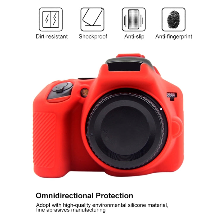 PULUZ Soft Silicone Protective Case for Nikon D3500(Red) - Protective Case by PULUZ | Online Shopping South Africa | PMC Jewellery | Buy Now Pay Later Mobicred