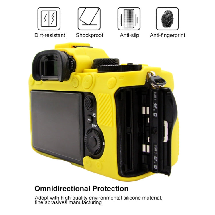 PULUZ Soft Silicone Protective Case for Sony ILCE-9M2/ Alpha 9 II / A92(Yellow) - Protective Case by PULUZ | Online Shopping South Africa | PMC Jewellery | Buy Now Pay Later Mobicred