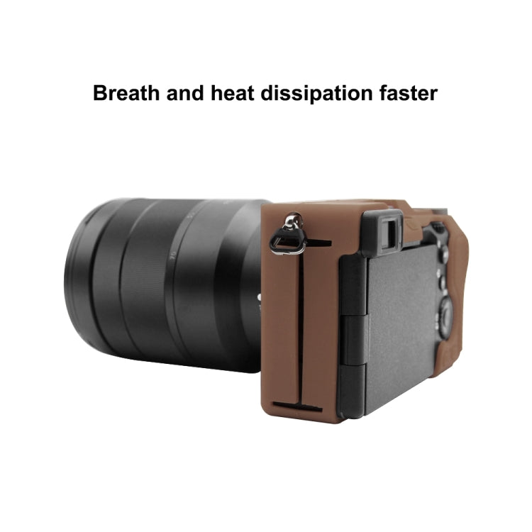 PULUZ Soft Silicone Protective Case for Sony A7C / ILCE-7C(Coffee) - Protective Case by PULUZ | Online Shopping South Africa | PMC Jewellery | Buy Now Pay Later Mobicred