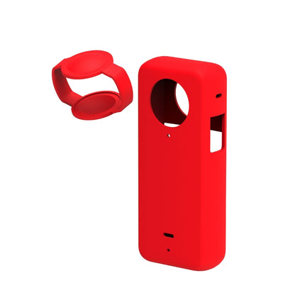 For Insta360 X3 PULUZ Silicone Protective Case with Lens Cover(Red) - Case & Bags by PULUZ | Online Shopping South Africa | PMC Jewellery