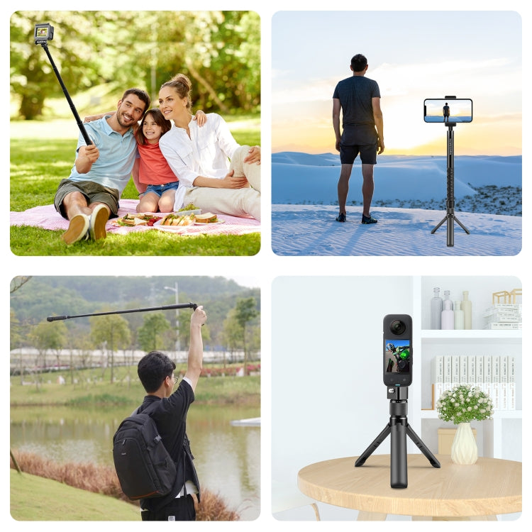 For Insta360 X3 / X4 PULUZ Rotary Handle Desktop Tripod Stand 110cm Selfie Stick Monopod (Black) - Self Monopod Grip by PULUZ | Online Shopping South Africa | PMC Jewellery