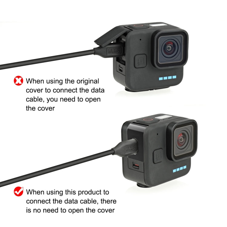 For GoPro Hero11 Black Mini PULUZ Metal Battery Side Interface Cover (Black) -  by PULUZ | Online Shopping South Africa | PMC Jewellery