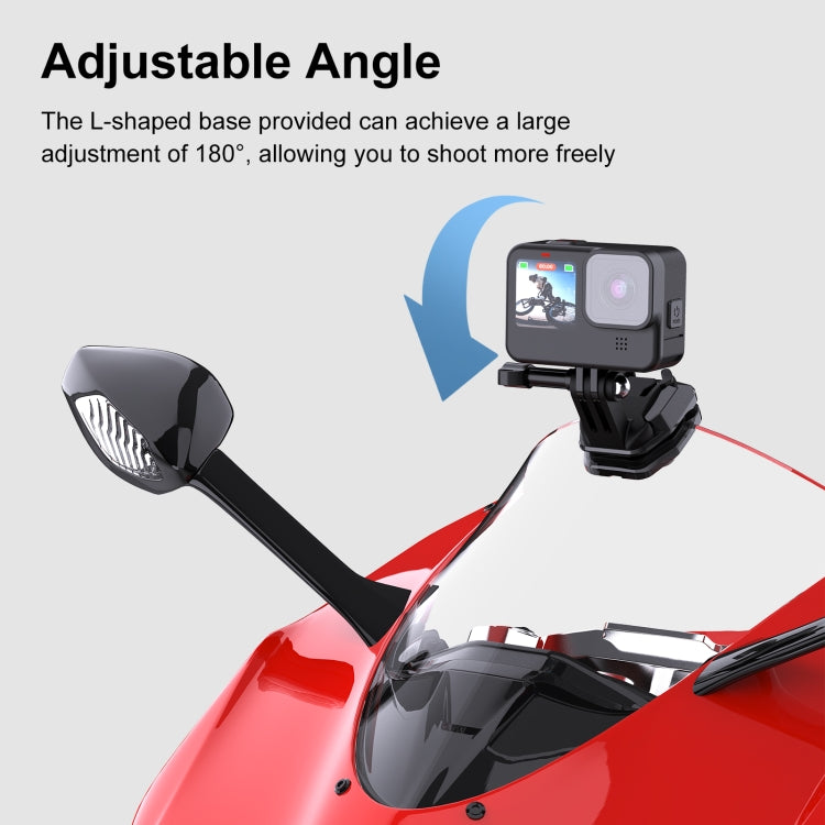 PULUZ Motorcycle Windshield Action Camera Mount Clip for GoPro Hero12 Black / DJI Osmo Action 4 / Insta360 X4 / Ace Pro and Other Action Cameras (Black) - Holder by PULUZ | Online Shopping South Africa | PMC Jewellery | Buy Now Pay Later Mobicred