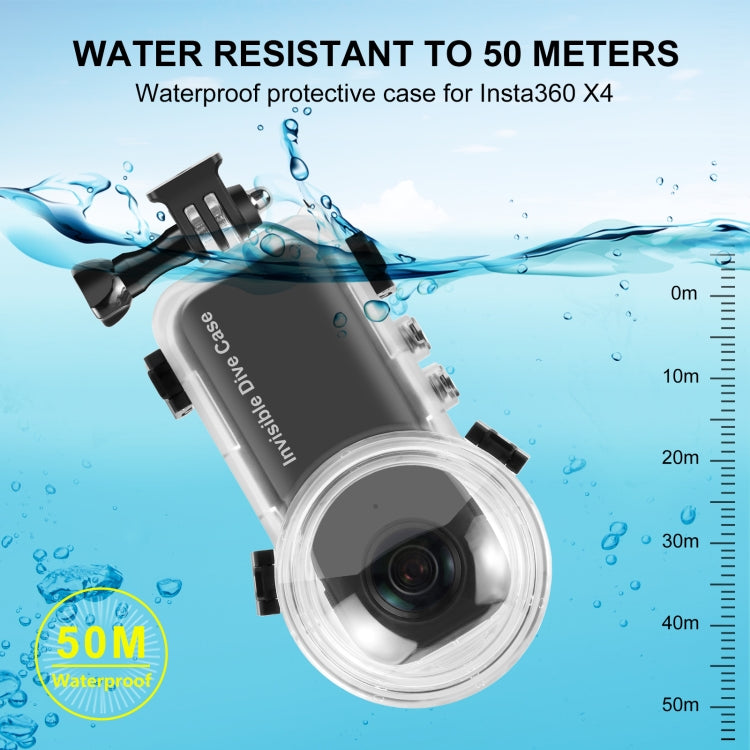 For Insta360 X4 PULUZ 50m Waterproof Sealed Diving Case (Transparent) - Case & Bags by PULUZ | Online Shopping South Africa | PMC Jewellery | Buy Now Pay Later Mobicred