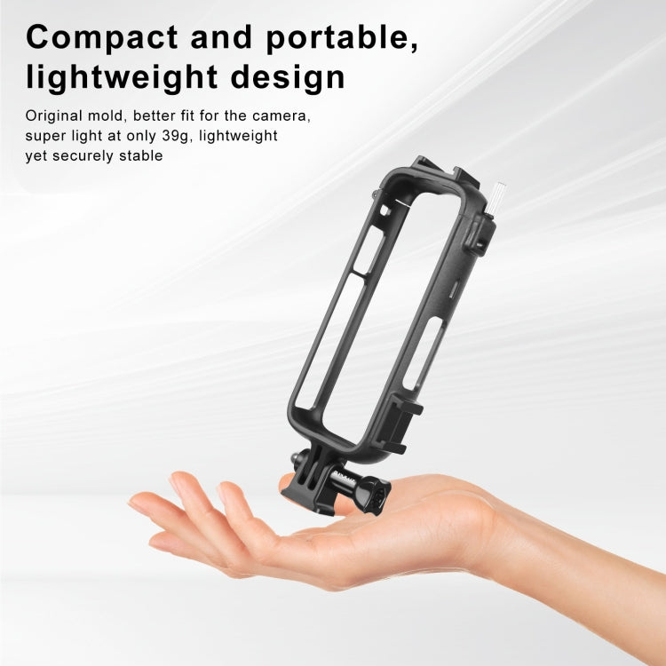 For Insta360 X4 PULUZ Cold Shoe PC Plastic Protective Frame with Adapter Mount & Screw (Black) - Mount & Holder by PULUZ | Online Shopping South Africa | PMC Jewellery | Buy Now Pay Later Mobicred