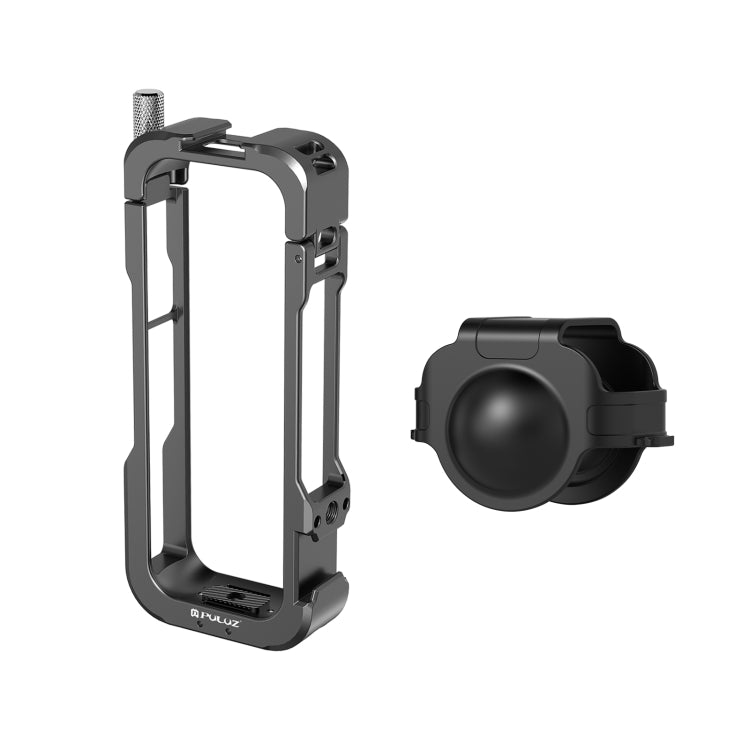 For Insta360 X4 PULUZ Metal Protective Cage Rig Housing Frame with Lens Cover (Black) - Mount & Holder by PULUZ | Online Shopping South Africa | PMC Jewellery | Buy Now Pay Later Mobicred