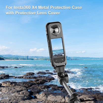 For Insta360 X4 PULUZ Metal Protective Cage Rig Housing Frame with Lens Protector (Black) - Mount & Holder by PULUZ | Online Shopping South Africa | PMC Jewellery | Buy Now Pay Later Mobicred