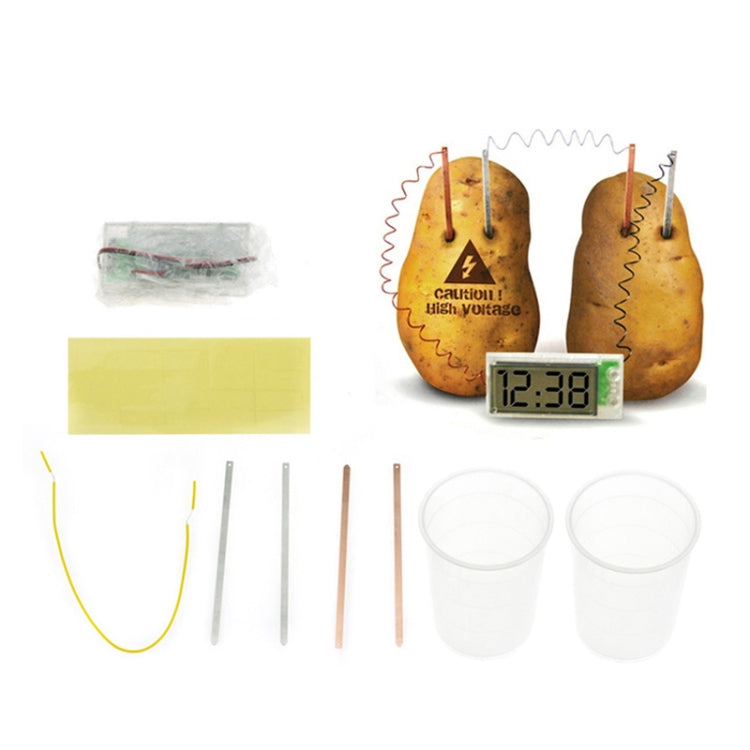 DIY Novel Green Science Potato Digital Clock Educational Kit with 2 inch LCD Screen (Potato NOT Included)(White) - Alarm Clocks by PMC Jewellery | Online Shopping South Africa | PMC Jewellery | Buy Now Pay Later Mobicred