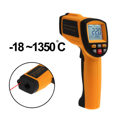 Infrared Thermometer, Temperature Range: -18 - 1350 Degrees Celsius(Orange) - Digital Thermometer by PMC Jewellery | Online Shopping South Africa | PMC Jewellery | Buy Now Pay Later Mobicred