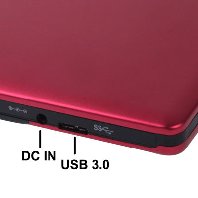 USB 3.0 Aluminum Alloy Portable DVD / CD Rewritable Blu-ray Drive for 12.7mm SATA ODD / HDD, Plug and Play(Red) - Rewritable Drive by PMC Jewellery | Online Shopping South Africa | PMC Jewellery | Buy Now Pay Later Mobicred