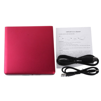 USB 3.0 Aluminum Alloy Portable DVD / CD Rewritable Blu-ray Drive for 12.7mm SATA ODD / HDD, Plug and Play(Red) - Rewritable Drive by PMC Jewellery | Online Shopping South Africa | PMC Jewellery | Buy Now Pay Later Mobicred