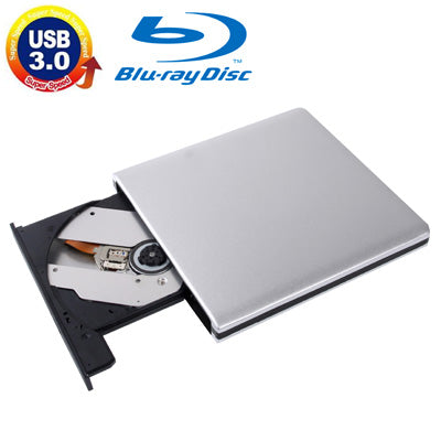 USB 3.0 Aluminum Alloy Portable DVD / CD Rewritable Blu-ray Drive for 12.7mm SATA ODD / HDD, Plug and Play(Silver) - Rewritable Drive by PMC Jewellery | Online Shopping South Africa | PMC Jewellery | Buy Now Pay Later Mobicred