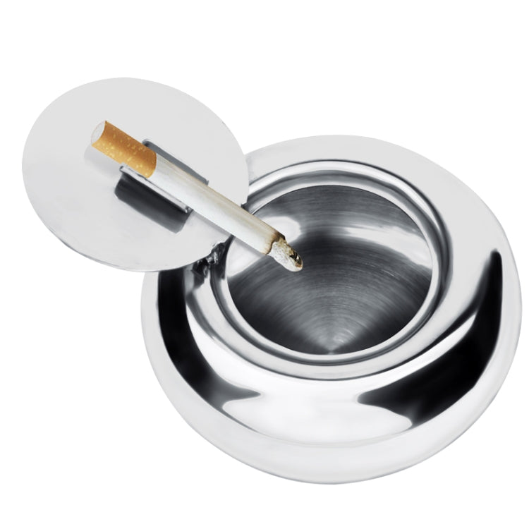 Portable Stainless Steel Drum Shaped Ashtray with Lid Cigar Holder(Silver) - Cigarette Box & Ashtrays by PMC Jewellery | Online Shopping South Africa | PMC Jewellery | Buy Now Pay Later Mobicred