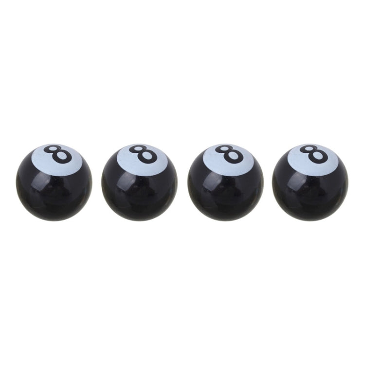 Universal 8mm American Billiards No.8 Ball Style Plastic Car Tire Valve Caps, Pack of 4(Black) - Tire Valve Caps by PMC Jewellery | Online Shopping South Africa | PMC Jewellery