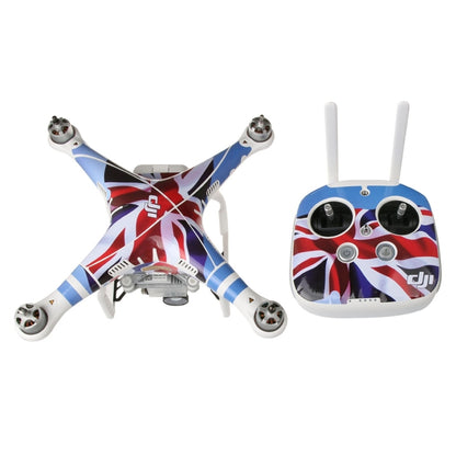 UK Flag Pattern 4D Imitation Carbon Fiber PVC Water Resistance Sticker Kit for DJI Phantom 3 Quadcopter & Remote Controller & Battery -  by PMC Jewellery | Online Shopping South Africa | PMC Jewellery | Buy Now Pay Later Mobicred