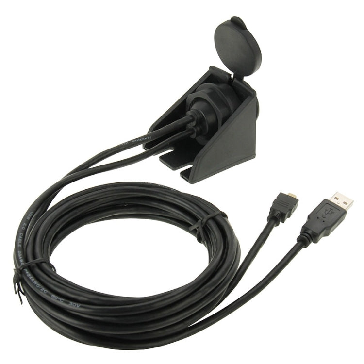 USB 2.0 & Micro HDMI (Type-D) Male to USB 2.0 & HDMI (Type-A) Female Adapter Cable with Car Flush Mount, Length: 2m - DIY Cables by PMC Jewellery | Online Shopping South Africa | PMC Jewellery