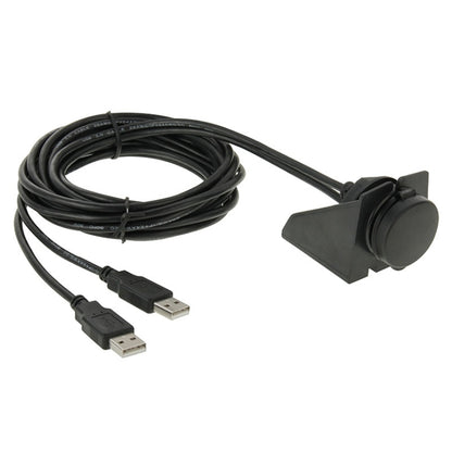 2 USB 2.0 Male to Female Extension Cable with Car Flush Mount, Length: 2m - DIY Cables by PMC Jewellery | Online Shopping South Africa | PMC Jewellery