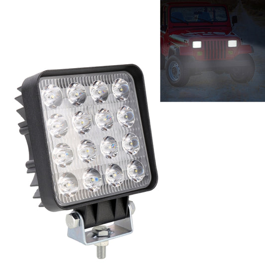 48W Bridgelux 4000lm 16 LED White Light Condenser Engineering Lamp / Waterproof IP67 SUVs Light, DC 10-30V(Black) - Work Lights by PMC Jewellery | Online Shopping South Africa | PMC Jewellery | Buy Now Pay Later Mobicred