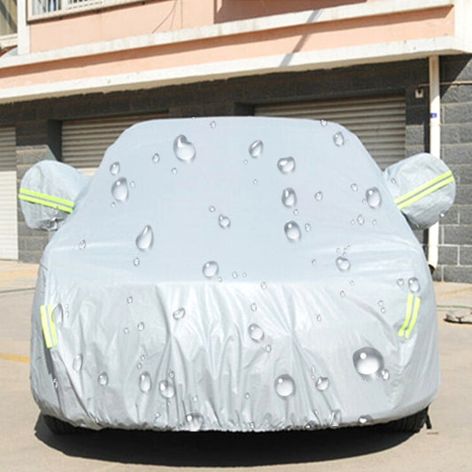 PEVA Anti-Dust Waterproof Sunproof Sedan Car Cover with Warning Strips, Fits Cars up to 4.9m(191 inch) in Length - PE Material by PMC Jewellery | Online Shopping South Africa | PMC Jewellery | Buy Now Pay Later Mobicred