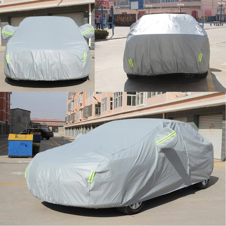 PEVA Anti-Dust Waterproof Sunproof Sedan Car Cover with Warning Strips, Fits Cars up to 4.1m(160 inch) in Length - PE Material by PMC Jewellery | Online Shopping South Africa | PMC Jewellery | Buy Now Pay Later Mobicred