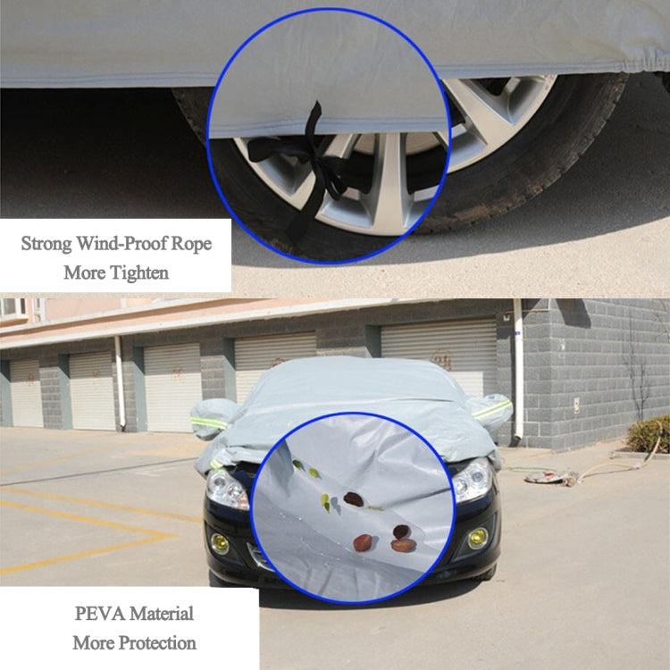 PEVA Anti-Dust Waterproof Sunproof Sedan Car Cover with Warning Strips, Fits Cars up to 5.4m(211 inch) in Length - PE Material by PMC Jewellery | Online Shopping South Africa | PMC Jewellery | Buy Now Pay Later Mobicred