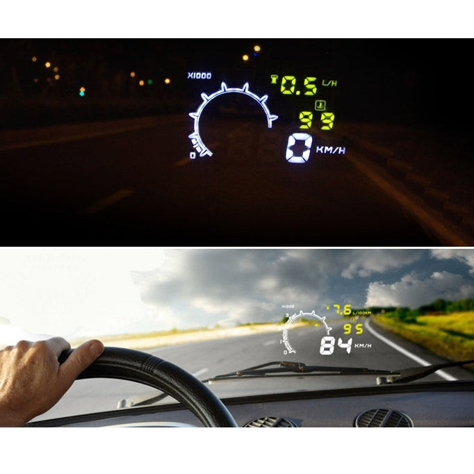 W02 5.5 inch Car OBDII HUD Fuel Consumption Warning System Vehicle-mounted Head Up Display Projector with LED - Head Up Display System by PMC Jewellery | Online Shopping South Africa | PMC Jewellery | Buy Now Pay Later Mobicred