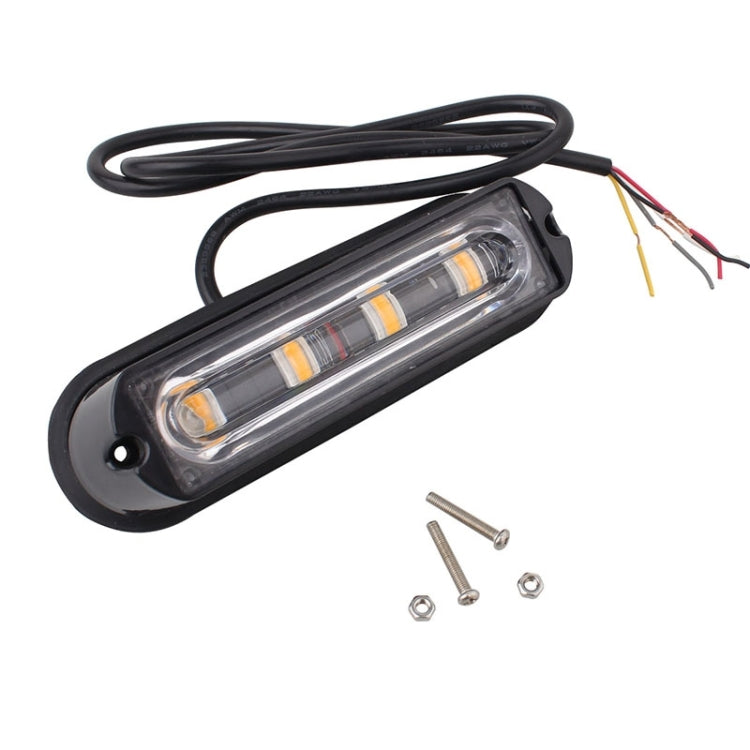 12W 720LM 4-LED Yellow Light 18 Flash Patterns Car Strobe Emergency Warning Light Lamp, DC 12V - Warning Lights by PMC Jewellery | Online Shopping South Africa | PMC Jewellery | Buy Now Pay Later Mobicred