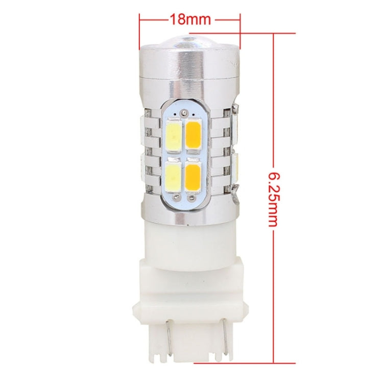 2PCS T25 10W 700LM Yellow + White Light Dual Wires 20-LED SMD 5630 Car Brake Light Lamp Bulb, Constant Current, DC 12-24V - Brake Lights by PMC Jewellery | Online Shopping South Africa | PMC Jewellery | Buy Now Pay Later Mobicred